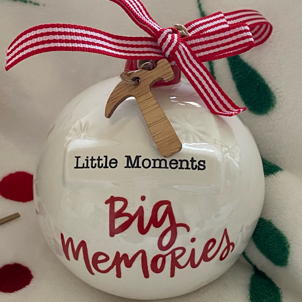 My Memory Bank ornament 2023 by Mudpie Big Memories Christmas Ball.  NIB